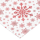  rode kerstsnowflakes op winterwit korte tafelloper (Hoek)