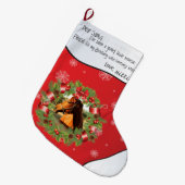 Rode kerstsok met JOUW FOTO erop (Voorkant (Hangend))