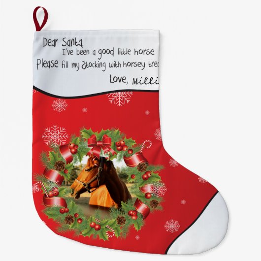 Rode kerstsok met JOUW FOTO erop (Voorkant)