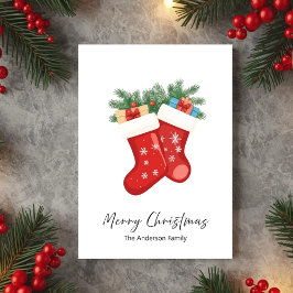 Rode Kerstsokken Kerstkaart