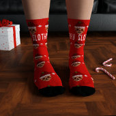 Rode Kerstsokken met Luie Kerstmis Sokken