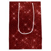 Rode kerstsprankeling medium cadeauzakje (Achterkant)