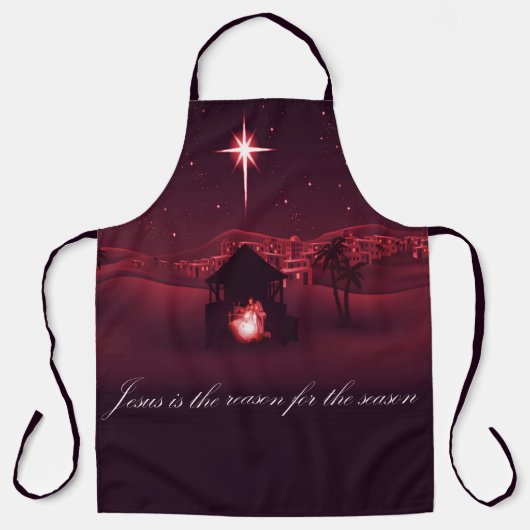 Rode Kerststal Jezus is de reden Schort (Voorkant)