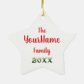 Rode  kerstster, met de hand vervaardigd Kat Keramisch Ornament (Achterkant)