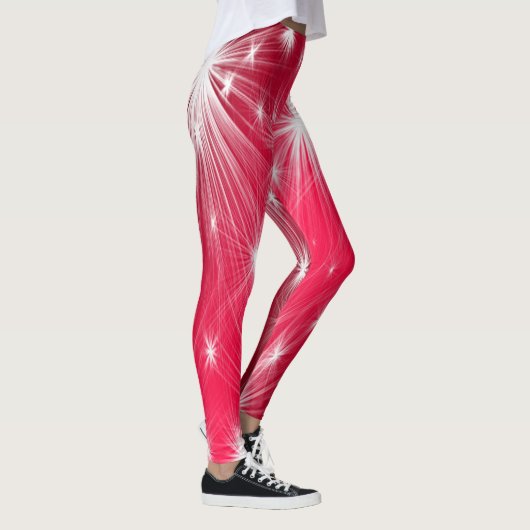 Rode kerststerren met sneeuwvlokken en poinsettia leggings (Rechts)
