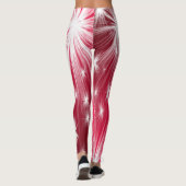 Rode kerststerren met sneeuwvlokken en poinsettia leggings (Achterkant)