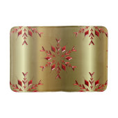 Rode kerststerren op goud badmat (Voorkant)