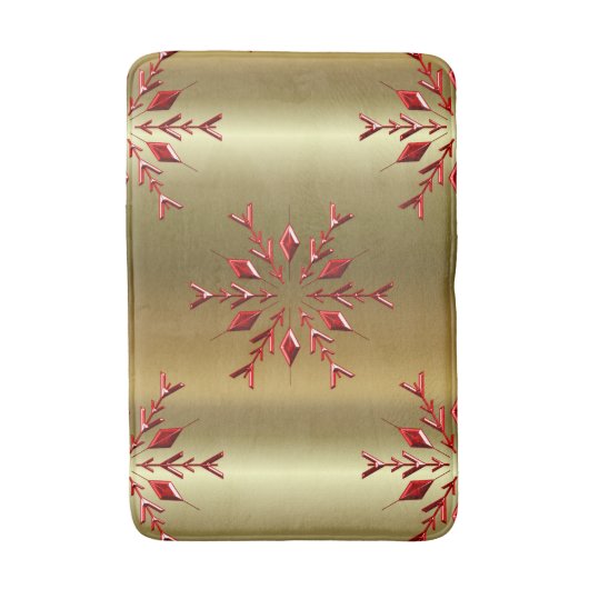 Rode kerststerren op goud badmat (Voorkant Verticaal)
