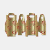 Rode kerststerren op goud bedankdoosjes (Uitgevouwen)