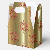 Rode kerststerren op goud bedankdoosjes (Geopend)