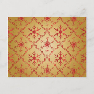 Rode kerststerren op goud briefkaart