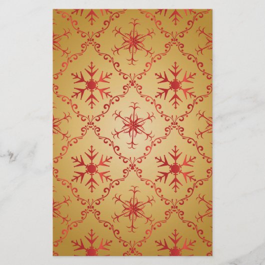 Rode kerststerren op goud briefpapier (Voorkant)