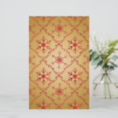 Rode kerststerren op goud briefpapier (Staand voorkant)