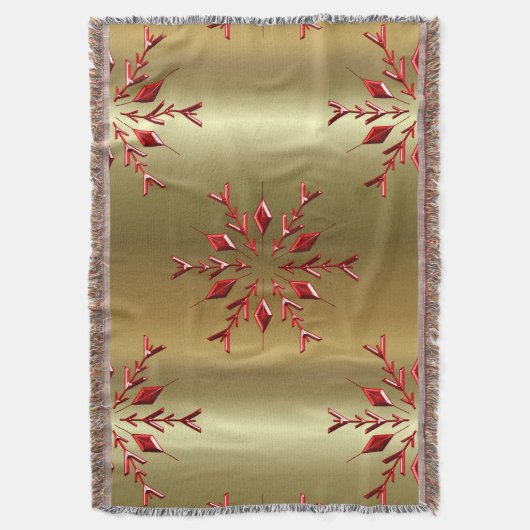 Rode kerststerren op goud deken (Voorkant Verticaal)