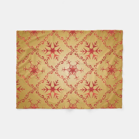 Rode kerststerren op goud fleece deken (Voorkant (Horizontaal))