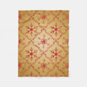 Rode kerststerren op goud fleece deken (Voorkant)