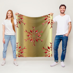 Rode kerststerren op goud fleece deken