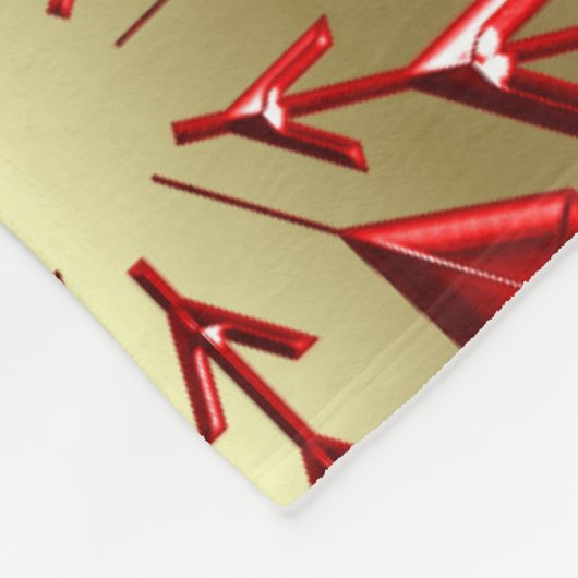 Rode kerststerren op goud fleece deken (Hoek)