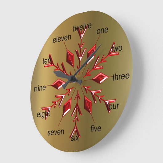 Rode kerststerren op goud grote klok (Hoek)