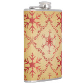 Rode kerststerren op goud heupfles (Rechts)