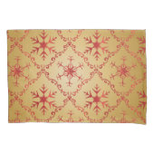 Rode kerststerren op goud kussensloop (Voorkant)