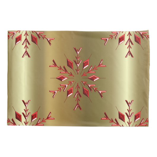 Rode kerststerren op goud kussensloop (Achterkant-Links)