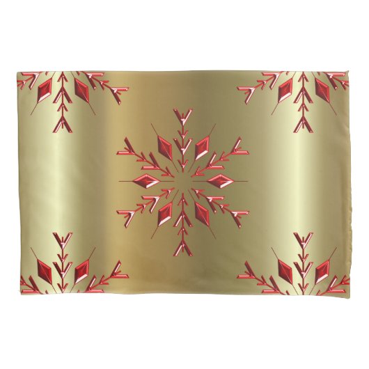 Rode kerststerren op goud kussensloop (Voorkant-Links)