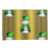 Rode kerststerren op goud kussensloop (Voorkant-Rechts)