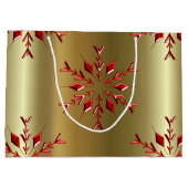 Rode kerststerren op goud large cadeautasje (Achterkant)