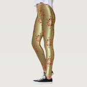 Rode kerststerren op goud leggings (Links)