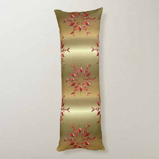 Rode kerststerren op goud lichaamskussen (Achterkant (Verticaal))