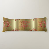 Rode kerststerren op goud lichaamskussen (Voorkant)