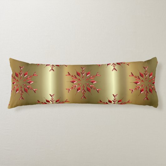 Rode kerststerren op goud lichaamskussen (Voorkant)