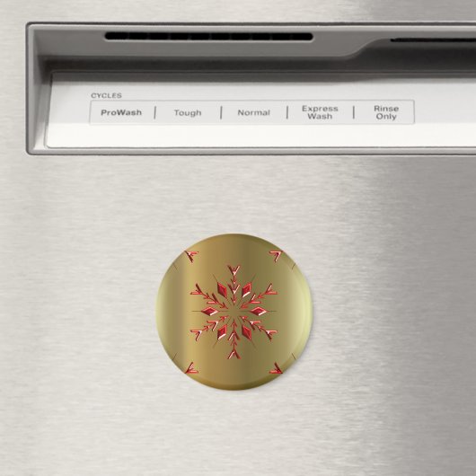 Rode kerststerren op goud magneet (Insitu (Vaatwasser))