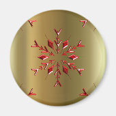 Rode kerststerren op goud magneet (Voorkant)