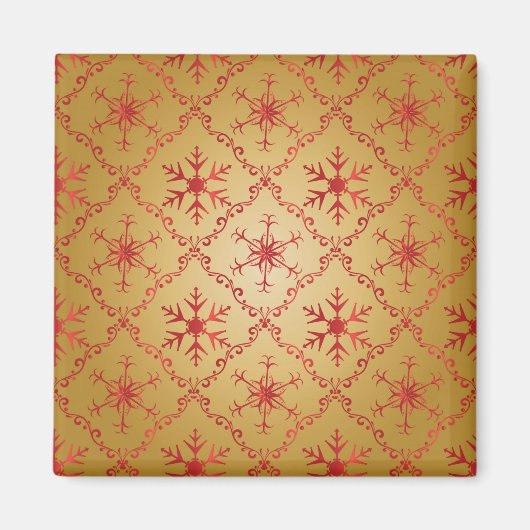 Rode kerststerren op goud magneet (Voorkant)