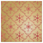 Rode kerststerren op goud stof (Swatch)