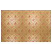 Rode kerststerren op goud stof (Fat Quarter)