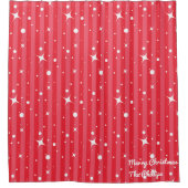 Rode kerstSterrennacht Douchegordijn (Voorkant)