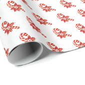Rode Kerststokken Prettig Kerstmis Inpakpapier (Rol Hoek)