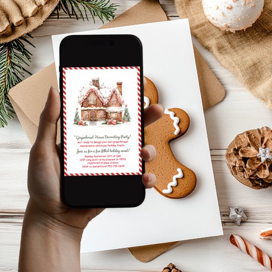 Rode kerststol decoratie feestje  kaart