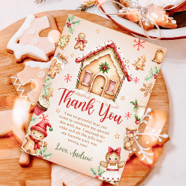 Rode kerststol verjaardagsfeestje bedankkaart