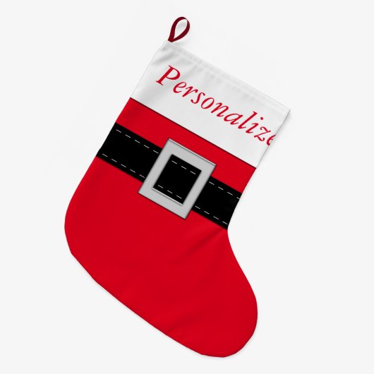 Rode kerststop met gordel en sluiting grote kerstsok (Voorkant (Hangend))