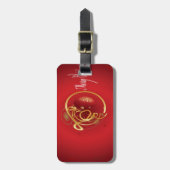 Rode kersttaartjes hebben een gemorste leuke dag bagagelabel (Voorkant verticaal)