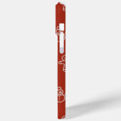 Rode kersttextuur met feestelijke elementen Case-Mate iPhone case (Achterkant / Links)
