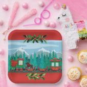Rode Kersttrein Papieren Bordje (Feest)