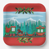 Rode Kersttrein Papieren Bordje (Voorkant)
