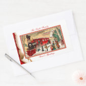  rode kersttrein rechthoekige sticker (Envelop)