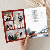  Rode Kersttruck 4 Fotocollage Feestdagen Kaart