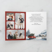  Rode Kersttruck 4 Fotocollage Feestdagen Kaart (Binnen)